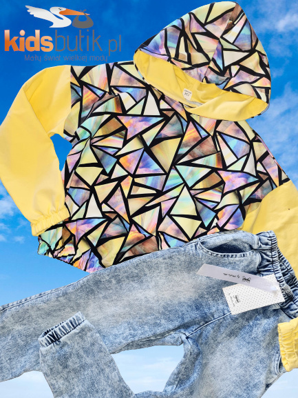 Hoodie COLORFUL TRIANGLES - lemon Hoodie COLORFUL TRIANGLES - lemon