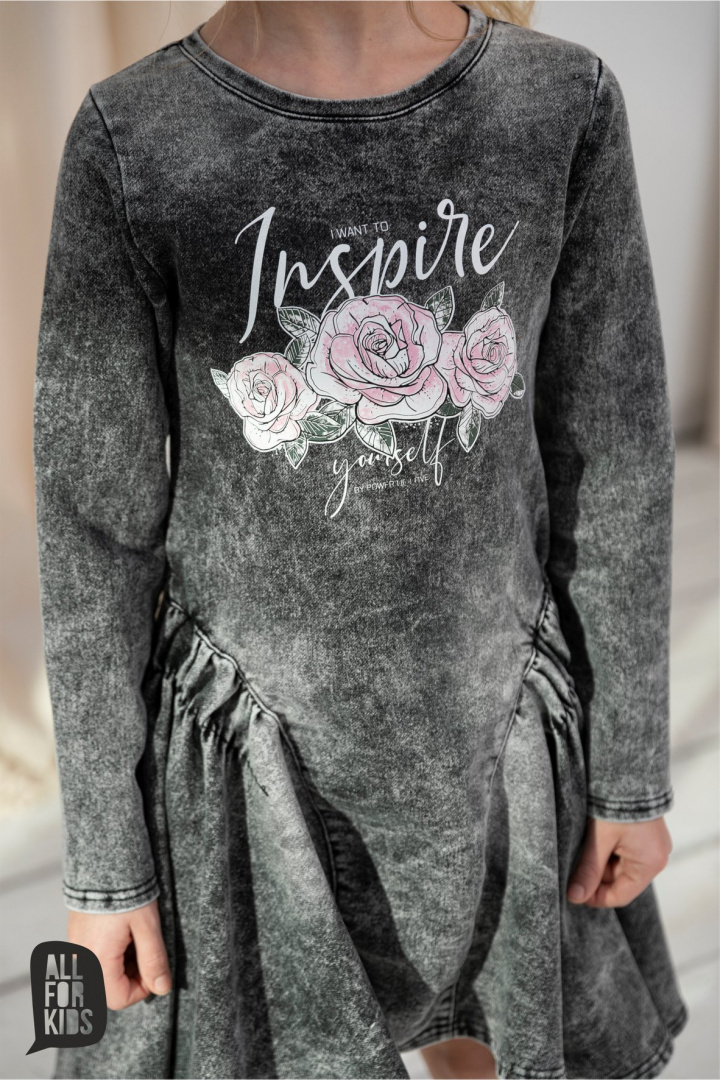 INSPIRE knitted denim dress - graphite INSPIRE knitted denim dress - graphite