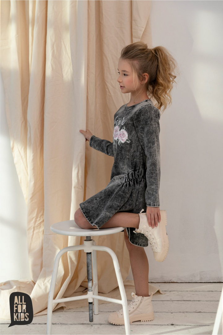 INSPIRE knitted denim dress - graphite INSPIRE knitted denim dress - graphite