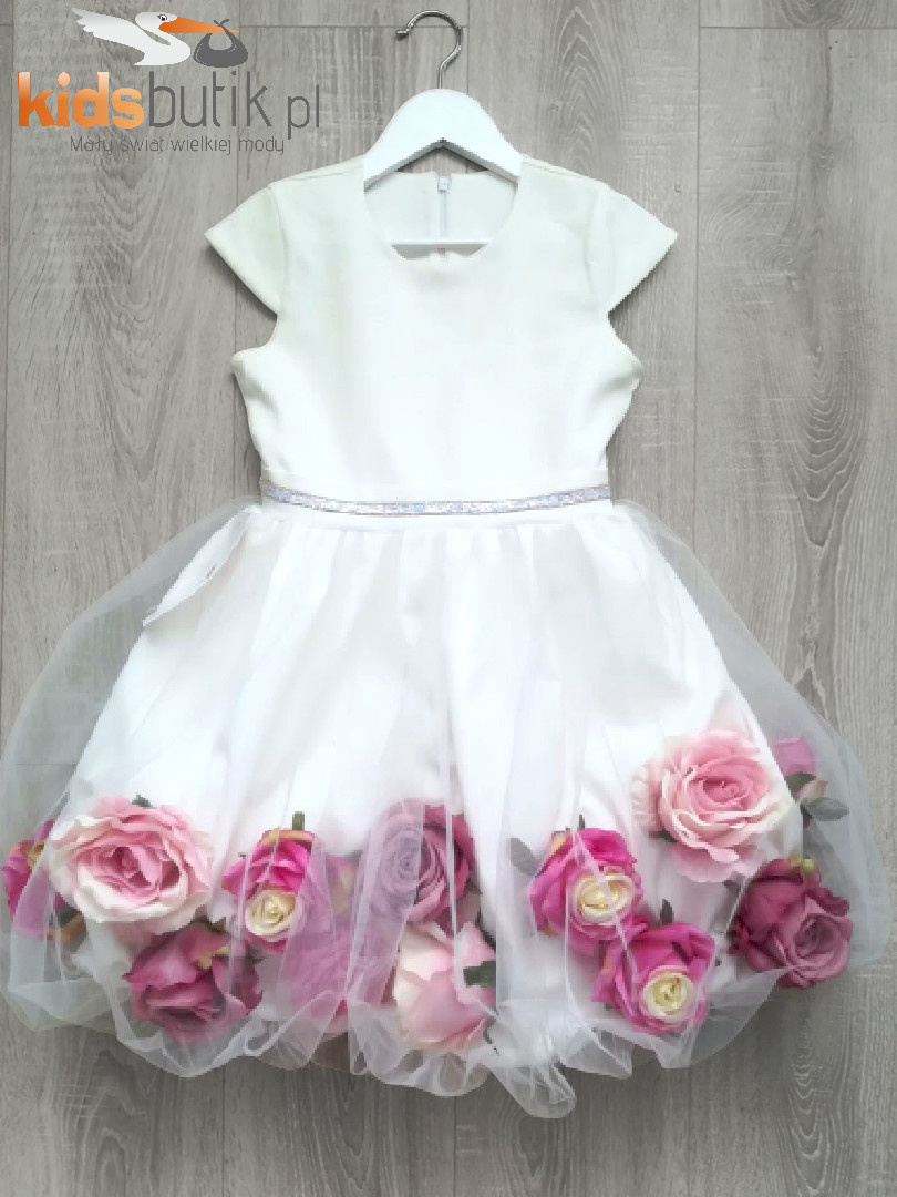 Exclusive ladies ' knitted dress flower - ecru Exclusive ladies ' knitted dress flower - ecru
