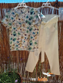 Elegancki zestaw KOLOROWE DMUCHAWCE: bluzka i spodnie