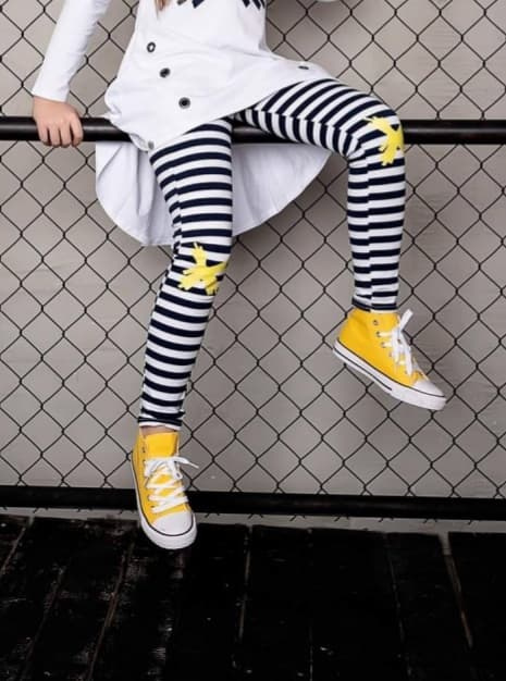 Leggings/leggings X in navy stripes Leggings/leggings X in navy stripes