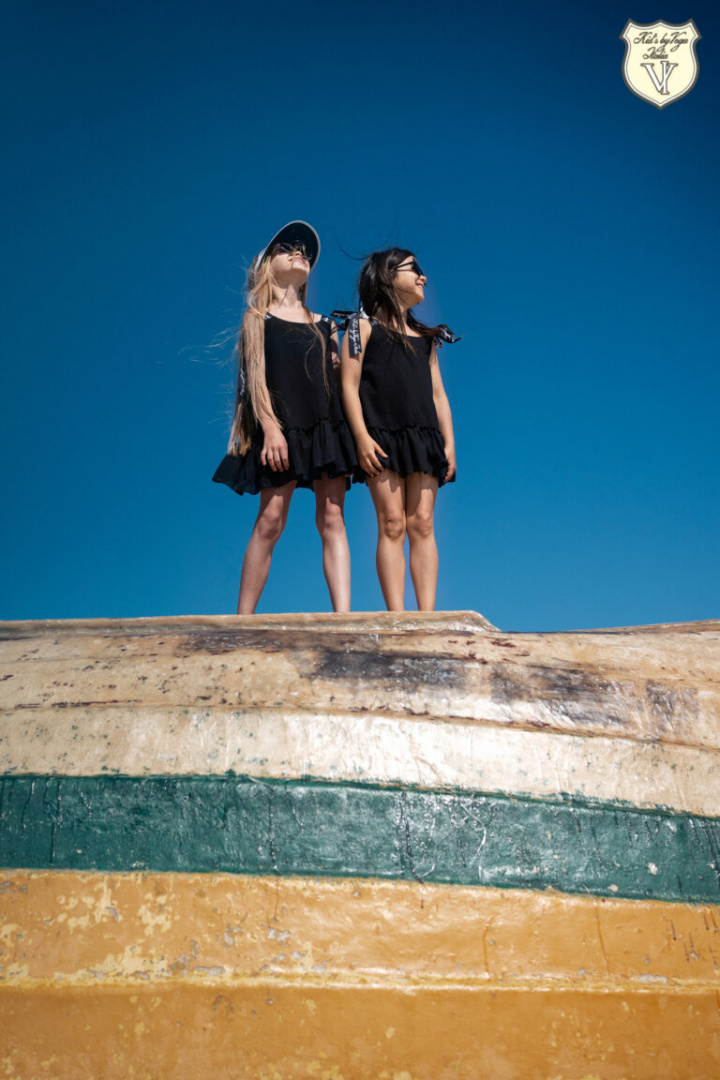 Muslin black dress with tape logged Muslin black dress with tape logged