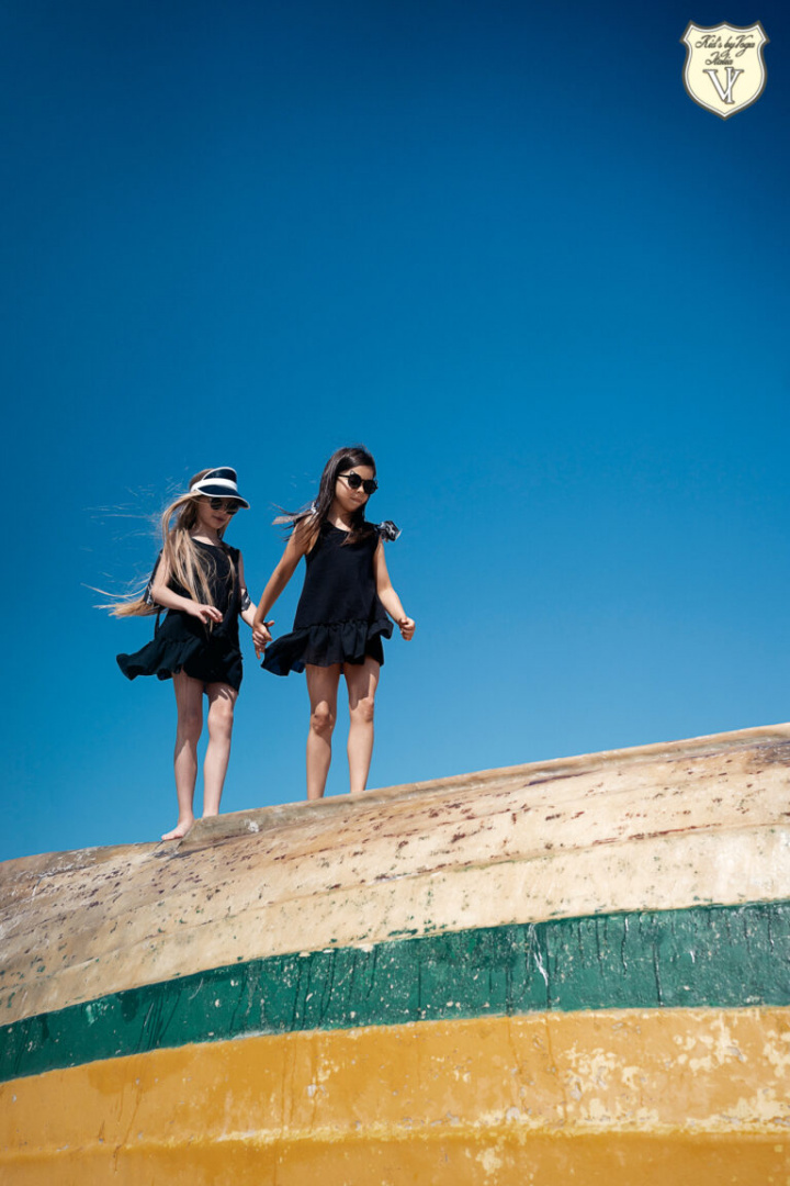 Muslin black dress with tape logged Muslin black dress with tape logged