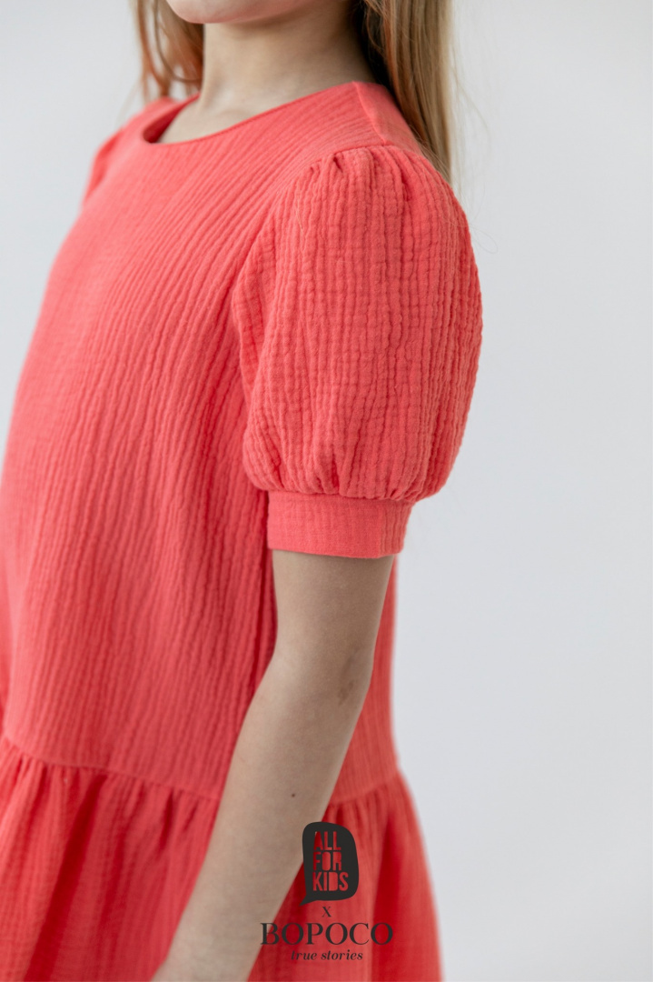 Muslin dress from the collection mom and daughter for daughter - coral Muslin dress from the collection mom and daughter for daughter - coral