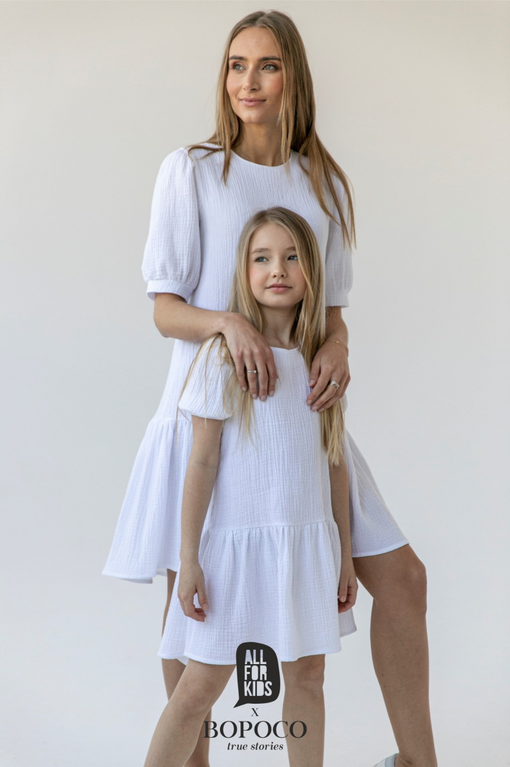 Muslin dress from the collection mom and daughter for mom - white Muslin dress from the collection mom and daughter for mom - white