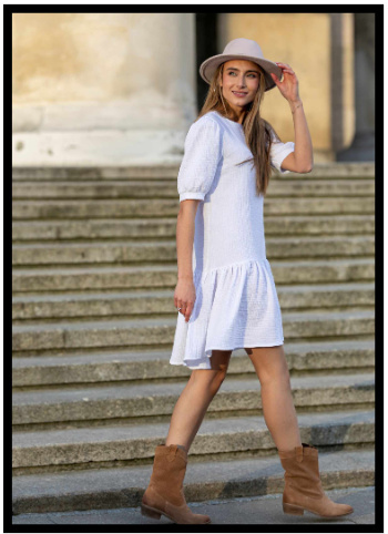 Muslin dress from the collection mom and daughter for mom - white Muslin dress from the collection mom and daughter for mom - white
