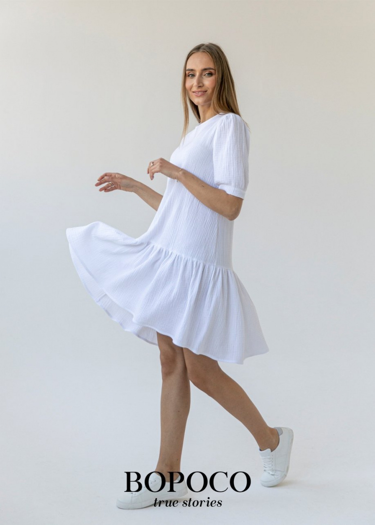 Muslin dress from the collection mom and daughter for mom - white Muslin dress from the collection mom and daughter for mom - white