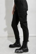 Spodnie bojówki z kieszeniami klasyczna czerń - women