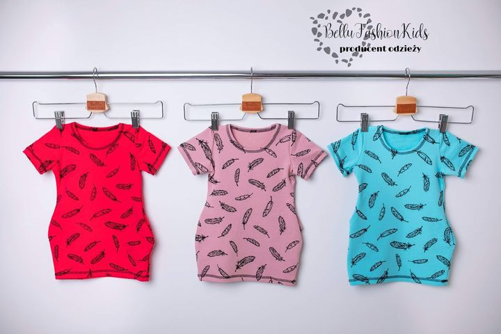 Dress/Tunic for Mom FEATHERS Set Mom & Daughter - Azure Dress/Tunic for Mom FEATHERS Set Mom & Daughter - Azure
