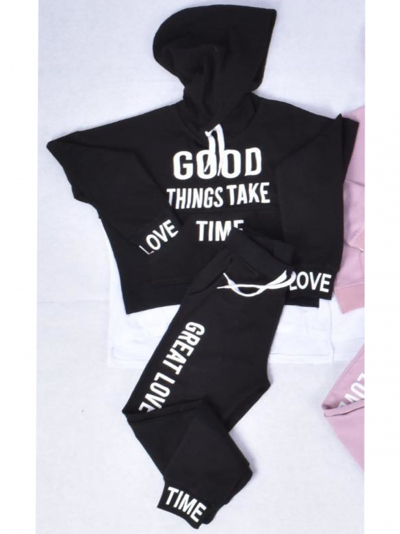 GOOD THINGS TAKE TIME tracksuit set - black GOOD THINGS TAKE TIME tracksuit set - black
