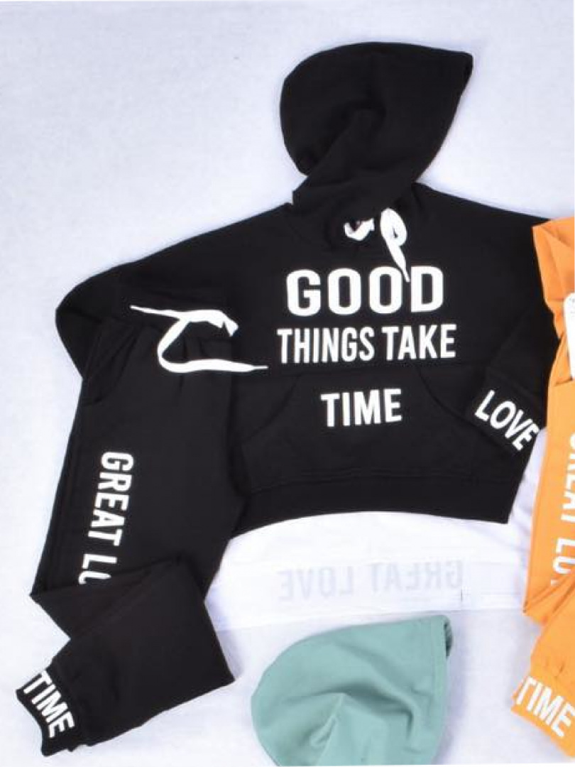 GOOD THINGS TAKE TIME tracksuit set - black GOOD THINGS TAKE TIME tracksuit set - black
