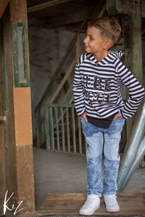 Spodnie jeansowe dekatyzowane STRIPES - niebieskie Spodnie jeansowe dekatyzowane STRIPES - niebieskie