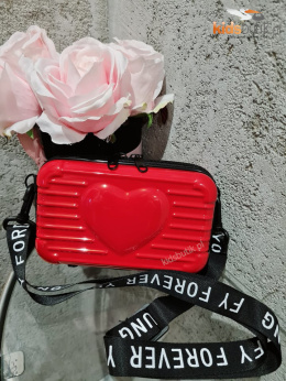 HEART bag with printed tape - black