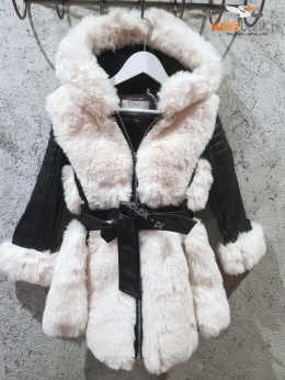 Winter sheepskin/coat with fur and strap - with white