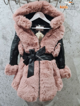 Winter sheepskin/coat with fur and strap - with pink
