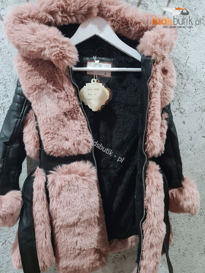 Winter sheepskin/coat with fur and strap - with pink Winter sheepskin/coat with fur and strap - with pink