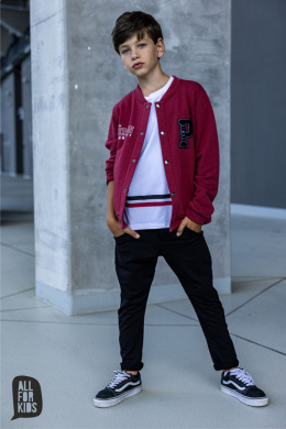 Bomber with embroidery - burgundy