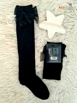 Black socks with a decorative bows