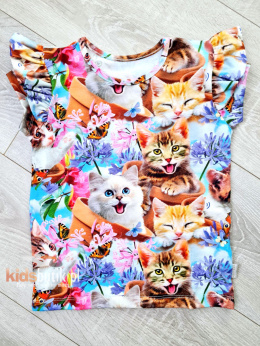 Cotton blouse with frills Cats