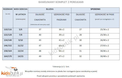 Bawełniany komplet z perełkami - biało czarny Bawełniany komplet z perełkami - biało czarny
