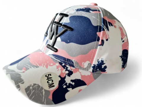 Czapka z daszkiem i regulacją NY Military Moro - biały, róż, szary, granat Czapka z daszkiem i regulacją NY Military Moro - biały, róż, szary, granat
