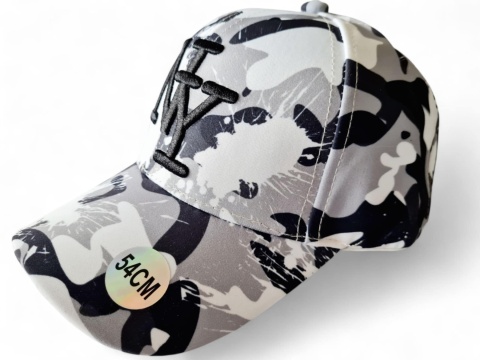 Czapka z daszkiem i regulacją NEW YORK Military Moro - biały, szary, czarny Czapka z daszkiem i regulacją NEW YORK Military Moro - biały, szary, czarny