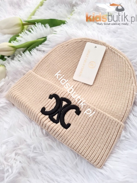 Czapka zimowa akrylowa CELINE - jasny beż Czapka zimowa akrylowa CELINE - jasny beż