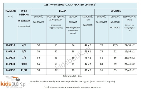 Dres bawełniany z a'la jeansem INSPIRE - róż Dres bawełniany z a'la jeansem INSPIRE - róż
