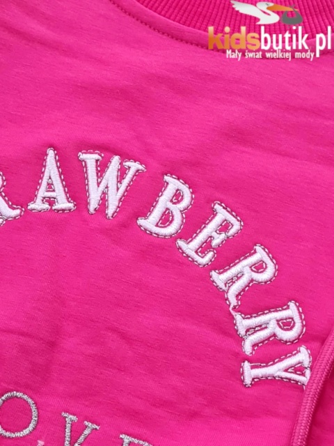 Dres sportowy STRAWBERRY L.O.V.E lampas, napy - róż Dres sportowy STRAWBERRY L.O.V.E lampas, napy - róż