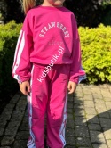 Dres sportowy STRAWBERRY L.O.V.E lampas, napy - róż