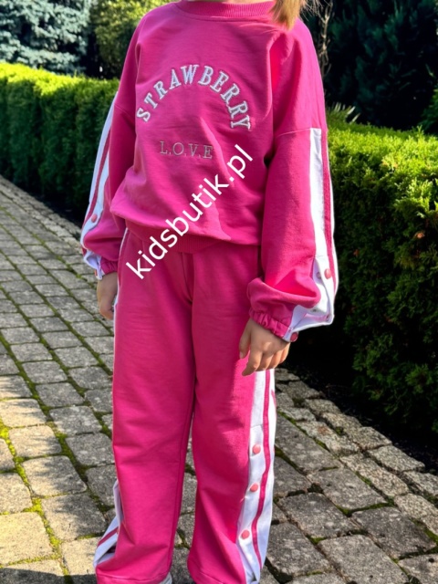 Dres sportowy STRAWBERRY L.O.V.E lampas, napy - róż