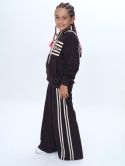 Dres sportowy z kapturem VIZ FASHION lampasy - czekolada