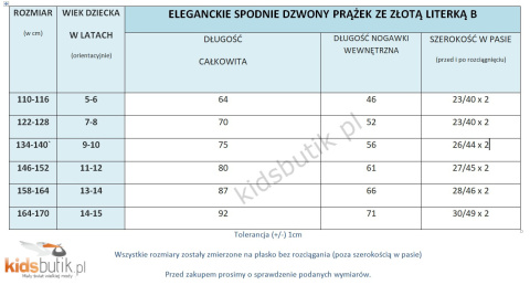 Eleganckie spodnie dzwony prążek ze złotą literką B - czarne Eleganckie spodnie dzwony prążek ze złotą literką B - czarne