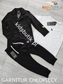 Elegancko sportowy czarny garnitur WOLF mashMNIE