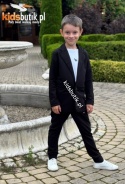 Elegancko sportowy czarny garnitur WOLF mashMNIE