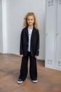 Elegancko sportowy czarny garnitur WOLF mashMNIE