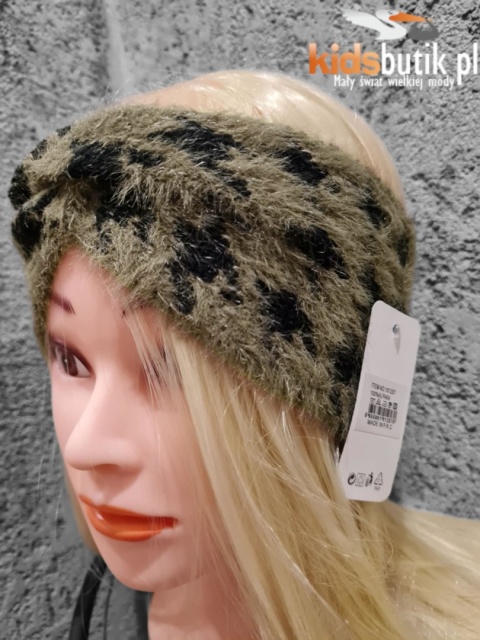 Opaska na głowę w pepitkę 100% Alpaka - khaki Opaska na głowę w pepitkę 100% Alpaka - khaki