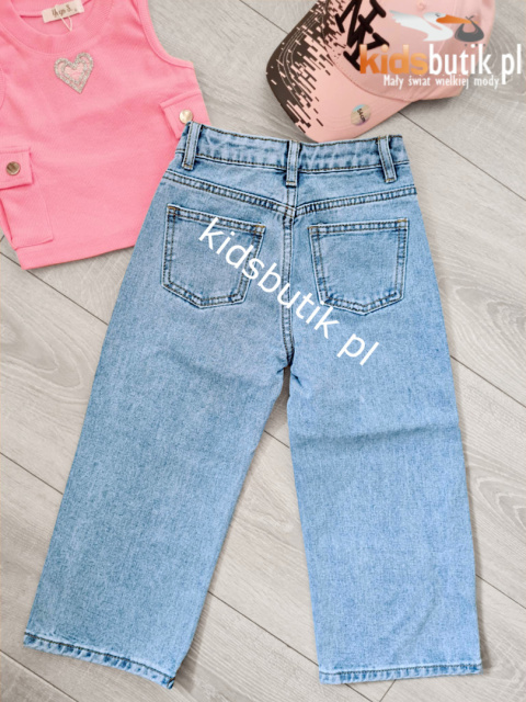 Spodnie jeans RÓŻOWE SERCA Z CYRKONIAMI Spodnie jeans RÓŻOWE SERCA Z CYRKONIAMI