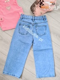 Spodnie jeans RÓŻOWE SERCA Z CYRKONIAMI