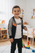 3 częściowy komplet dres EASY z taśmami czarny
