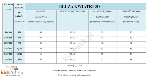 Bluza Kwiatki 3d - ecru