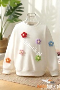Bluza Kwiatki 3d - ecru