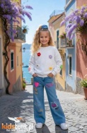 Bluza Kwiatki 3d - ecru