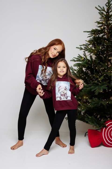 Bluza MIŚ w czapce i szaliku z kryształkami Mama i Córka - tu mama