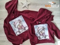 Bluza MIŚ w czapce i szaliku z kryształkami Mama i Córka - tu mama