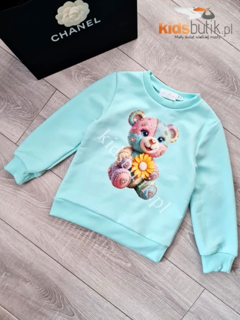 Bluza Miś Glamour - mięta