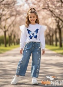 Bluza Motyl z perełkami i tiulowymi skrzydełkami