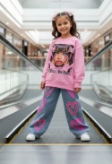 Bluza PINK GLAM DOLL z doszywanymi kokardkami i ściągaczami
