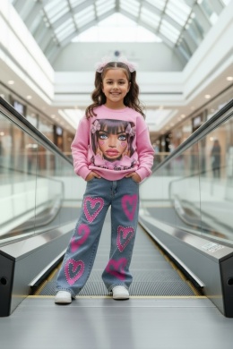 Bluza PINK GLAM DOLL z doszywanymi kokardkami i ściągaczami